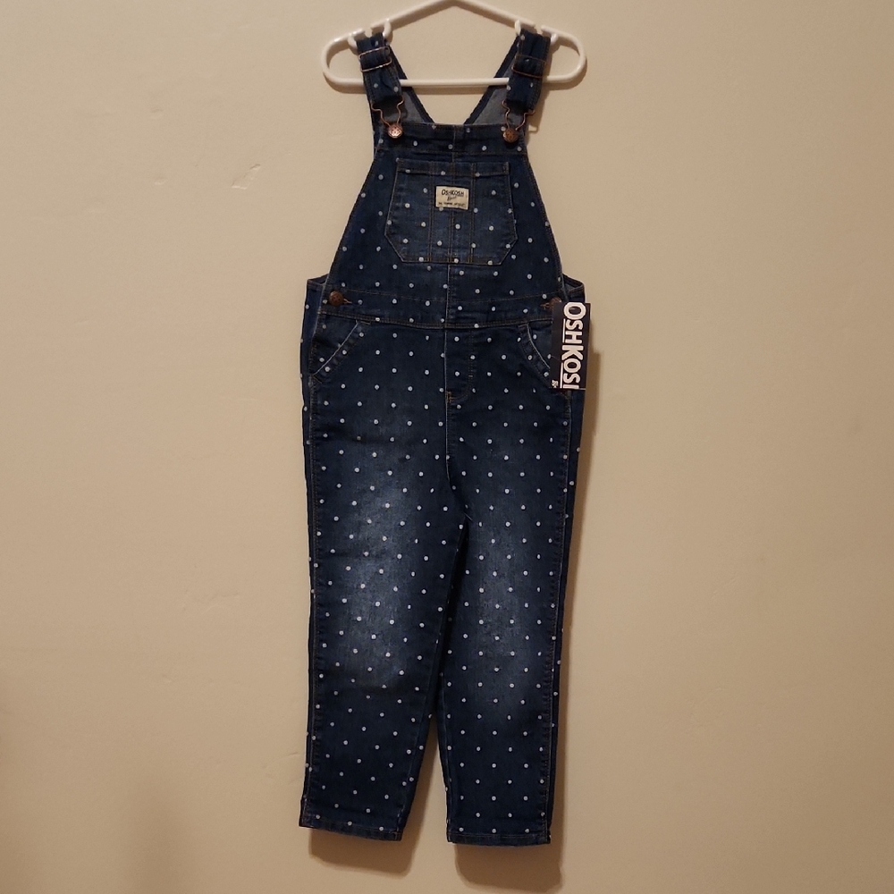 OshKosh B'gosh Blue Overalls with White Dots